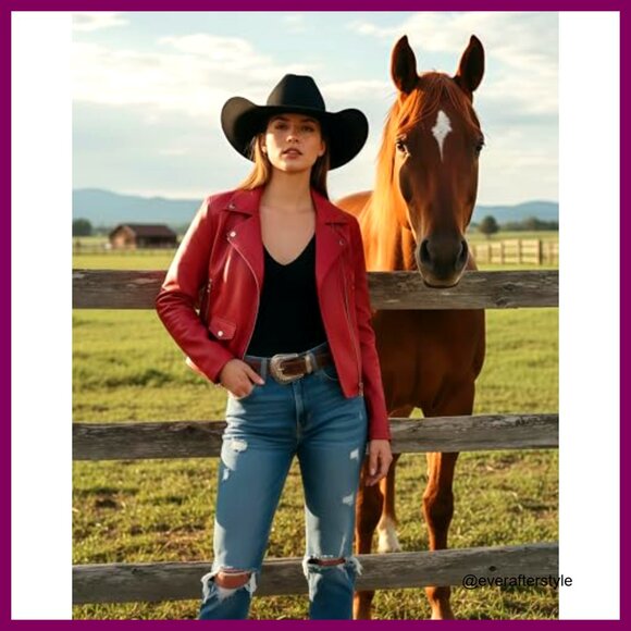 Faux Leather Cropped Moto Jacket Vintage Biker Style Edgy Streetwear - Picture 3 of 7